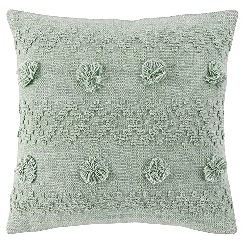 MACOSA U16092 Deko-Kissen 40x40 Mint mit Reißverschluss Baumwolle mit Füllung Sofakissen Kuschel-Kissen Zierkissen Deko Couchkissen (Mint) von MACOSA HOME