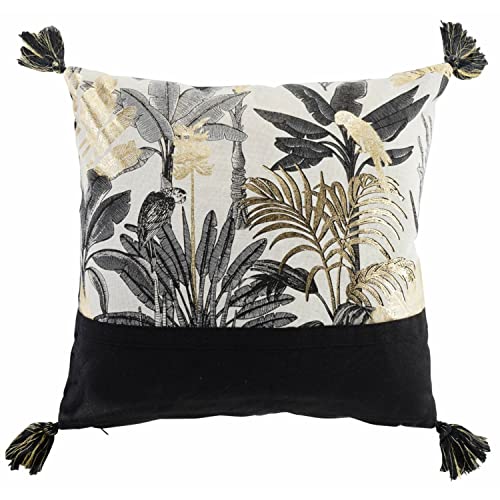 MACOSA U1609557 Deko-Kissen 40x40 cm schwarz Gold Blätter Dschungel mit Reißverschluss inkl. Füllung modern Sofakissen Dekokissen Zierkissen Deko Couchkissen MACOSA U1609557 Deko-Kissen 40x40 cm schwarz Gold Blätter Dschungel mit Reißverschluss inkl. Füllung modern Sofakissen Dekokissen Zierkissen Deko Couchkissen von MACOSA HOME