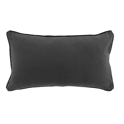 MACOSA U1610103 Deko-Kissen 30 x 50 cm Grau Anthrazit inkl. Füllung Baumwolle rechteckig Sofakissen mit Reißverschluss Dekokissen Zierkissen Deko Couchkissen von MACOSA HOME