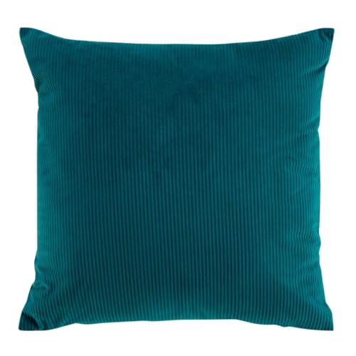 MACOSA U1611456 Deko-Kissen Cord Petrol 40 x 40 cm Reißverschluss Baumwolle inkl. Füllung Sofakissen Kuschel-Kissen Zierkissen Deko Couchkissen Kissen modern von MACOSA HOME