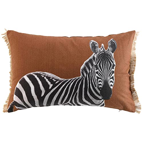 MACOSA U1611628 Deko-Kissen 40x60 cm Zebra Braun modern mit Reißverschluss inkl. Füllung modern Sofakissen Dekokissen Zierkissen Deko Couchkissen von MACOSA HOME