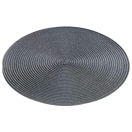 MACOSA U1790230_x4 Platzset 4 STK. rund Anthrazit Kunststoff abwaschbare Platzmatten modern Tischset Tisch-Untersetzer Teller-Unterlage Platzdeckchen Tischmatte von MACOSA HOME