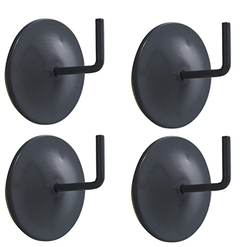 MACOSA U1900482_x2 Vitragestangen-Haken 4 STK. schwarz modern selbstklebend Klebehaken Haken für Scheibengardinen Gardinenhaken Gardinenstange Vorhang von MACOSA HOME