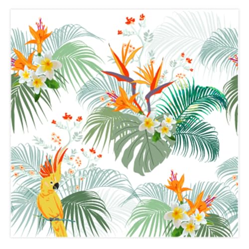 MACOSA U6SEC240_x2 Papier-Servietten Set 40 Stk. 25 x 25 cm Motiv Paradiesvogel bunt Tisch-Deko Einwegservietten Cocktailservietten Partyservietten Einweg Vogel Muster von MACOSA HOME