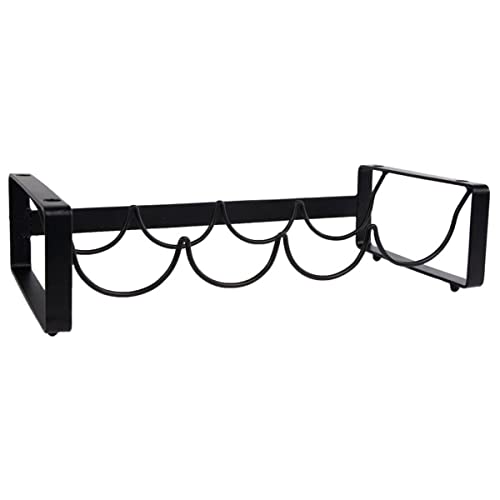 MACOSA VM082205 Weinregal für 4 Weinflaschen schwarz Metall freistehend stapelbar Weinflaschenhalter Flaschenhalter modern Flaschenregal Flaschenaufbewahrung von MACOSA HOME
