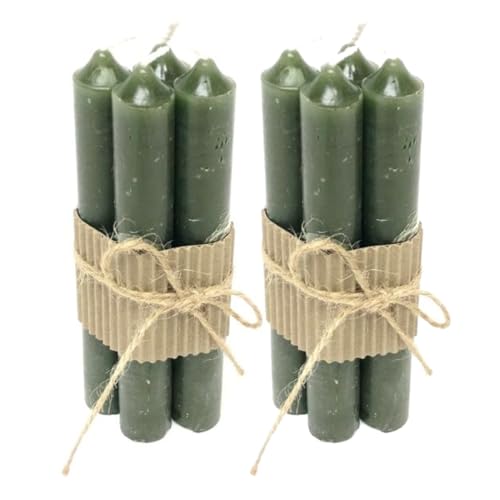 MACOSA VM091437_x2 Tafelkerzen Grün 8er Set 16 cm Wachskerzen Stabkerzen Tischkerzen Echtwachs-Kerze Dekokerzen Tischdekoration Deko Dekokerzen von MACOSA HOME