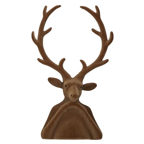 MACOSA VS081924 Hirsch Büste Braun modern 30 cm Dekohirsch Dekobüste Dekofigur Skulptur Herbst Winterdekoration Wohnaccessoire (Braun) von MACOSA HOME