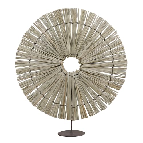 Macosa CA39069 Dekoskulptur Seegras und Metall Moderner Dekoakzent für Wohnzimmer, Sideboard und Regale vers. Größen Boho Skandi Minimalismus (32,5 x 8 x 37 cm) von MACOSA HOME