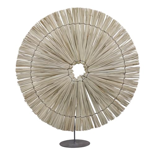 Macosa CA39069 Dekoskulptur Seegras und Metall Moderner Dekoakzent für Wohnzimmer, Sideboard und Regale vers. Größen Boho Skandi Minimalismus (45 x 11 x 50 cm) von MACOSA HOME