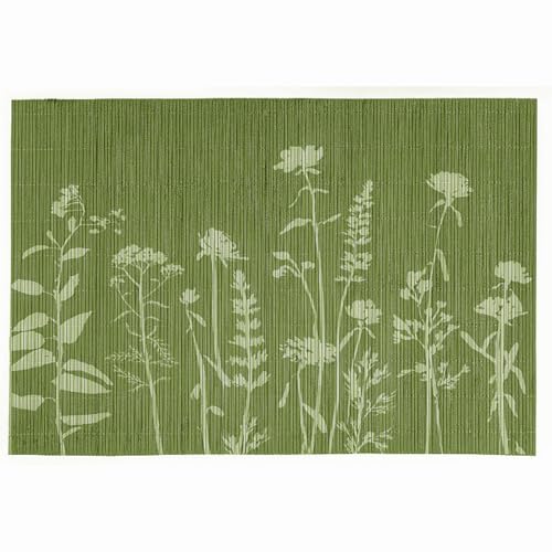 Macosa NO75183_Mint Tischset 4 STK. Bambus Mintfarben 45 cm eckig Platzsets Tischdeko Tischmatte Platzmatte Tisch-Unterlage Tischset rechteckig Platzdeckchen (Mint) von MACOSA HOME