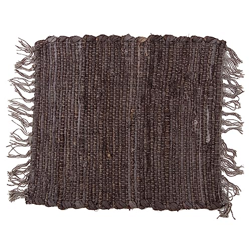 Macosa SA85224 Platzset Baumwolle und Jute 35 cm eckig Grau Platzset Tischset Tischdeko Tischmatte Platzmatte Tisch-Unterlage Tischset Platzdeckchen Dekomatte von MACOSA HOME