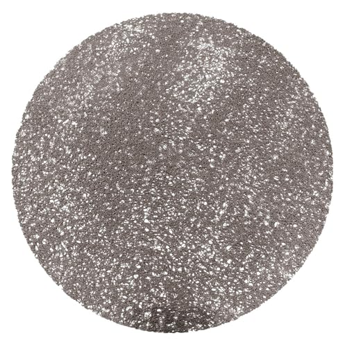 Macosa U1710565_grau_x4 Tischset 4 STK. Grau 38 cm rund Kunststoff Platzsets abwischbar Tischdeko Tischmatte Platzmatte Tisch-Unterlage Platzdeckchen von MACOSA HOME