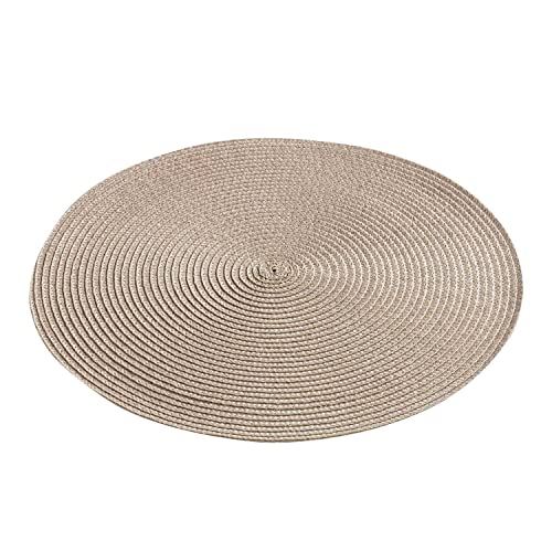 Macosa U1790237 Tischset 4 STK. Taupe Kunststoff 35 cm rund Platzsets abwischbar Tischdeko Tischmatte Platzmatte Tisch-Unterlage Platzdeckchen von MACOSA HOME