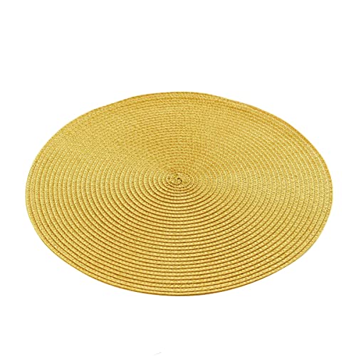 Macosa U1790451_x4 Tischset 4 STK. Senfgelb Kunststoff 35 cm rund Platzsets abwischbar Tischdeko Tischmatte Platzmatte Tisch-Unterlage Tischset Gelb Platzdeckchen von MACOSA HOME