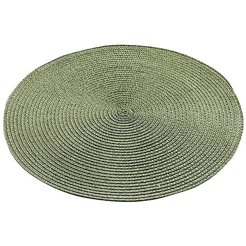 Macosa U1790452_x4 Tischset 4 STK. Khaki Kunststoff 35 cm rund Platzsets abwischbar Tischdeko Tischmatte Platzmatte Tisch-Unterlage Tischset Gelb Platzdeckchen (Khaki) von MACOSA HOME