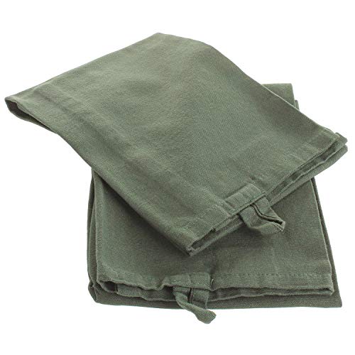 MACOSA SA01958 Geschirrtücher Set 2Stk. 100% Baumwolle Leinen-Optik grün 70 x 50 cm Design Küchenhandtücher Waschbar trocknergeeignet Trockentuch von MACOSA
