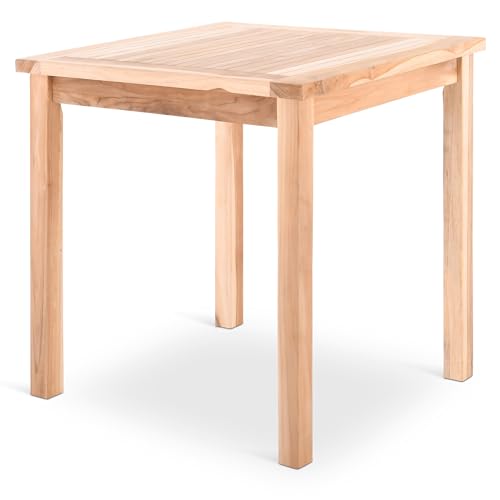 MACOShopde by MACO Möbel Raburg Garten-Esstisch Quadrat in Natur - Teak-Holz, 70 cm x 70 cm, 75,5 cm hoch von MACOShopde by MACO Möbel