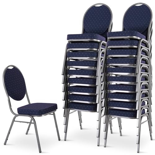 MACOShopde by MACO Möbel Raburg Stapelstuhl 20er Set David - stabil bis 150 kg in BLAU, Gewerbequalität + stapelbar für: Konferenz, Seminar, Wartezimmer, Bankett, Behörde, Schule/Uni & Gastro/Hotel von MACOShopde by MACO Möbel