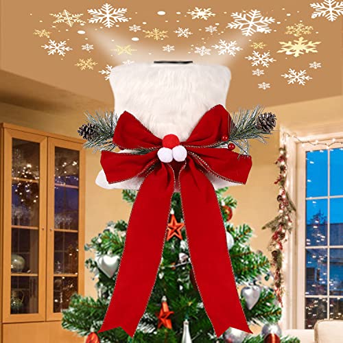 Hut Weihnachtsbaumspitze mit Projektorlampe, 45cm Weiß Christbaumspitze, Schneeflocken Lichteffekte Baumspitze Weihnachten, Christbaumschmuck Weihnachtsbaumschmuck, Weihnachtsbaum deko, Weihnachtsdeko Hut Weihnachtsbaumspitze mit Projektorlampe, 45cm Weiß Christbaumspitze, Schneeflocken Lichteffekte Baumspitze Weihnachten, Christbaumschmuck Weihnachtsbaumschmuck, Weihnachtsbaum deko, Weihnachtsdeko von MACTING