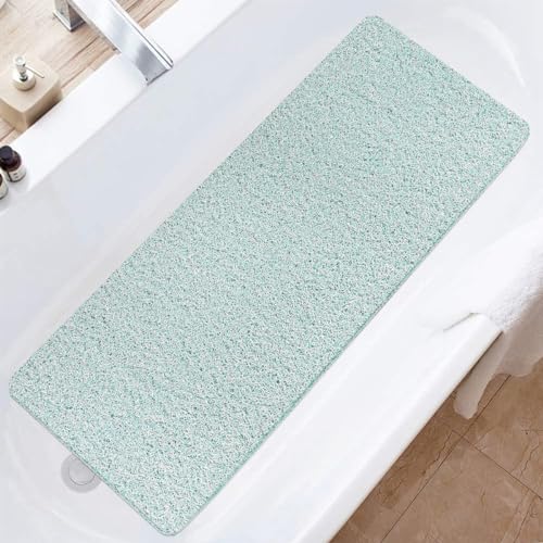 Duschmatte rutschfest, Weich Komfort Sicherheits Badewannenmatte mit Ablauflöchern, PVC-Luffa Massage Duschmatten für Nassbereiche, Schnell trocknend (Grün, 40 x 100 cm) von MACUNIN