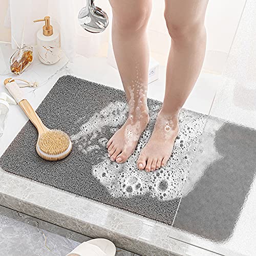 Duschmatte rutschfest, Weich Komfort Sicherheits Badewannenmatte mit Ablauflöchern, PVC-Luffa Massage Duschmatten für Nassbereiche, Schnell trocknend (Grau, 40x 60 cm) Duschmatte rutschfest, Weich Komfort Sicherheits Badewannenmatte mit Ablauflöchern, PVC-Luffa Massage Duschmatten für Nassbereiche, Schnell trocknend (Grau, 40x 60 cm) von MACUNIN
