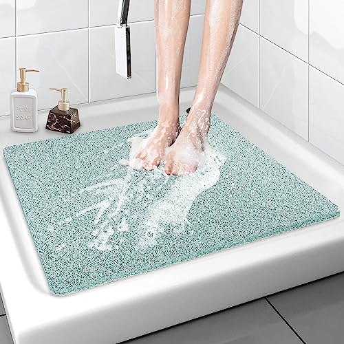 Duschmatte rutschfest 60x60 cm - Weich Komfort Sicherheits Badewannenmatte mit Ablauflöchern, PVC-Luffa Massage Duschmatten für Nassbereiche, Schnell trocknend (Grün, 60 x 60 cm) von MACUNIN