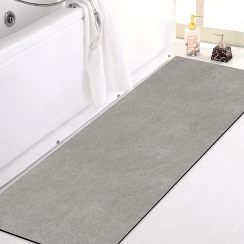 MACUNIN Extra langer Badteppich, 40 x 120 cm, saugfähig, Kieselgur, Badezimmer-Pad, Teppich, schnell trocknend, rutschfest, für den Innenbereich, Bodenmatte für Badezimmer, Badewanne, Waschbecken und von MACUNIN