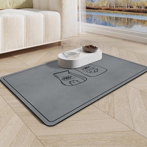 Napfunterlage Hund Katzen Futternapf Unterlage - rutschfest Hundenapf Unterlage, Super Saugfähige Schnelltrocknend Futtermatte für Haustier, 60x40cm Futterunterlage für Katzen Unterlage Katzennapf Napfunterlage Hund Katzen Futternapf Unterlage - rutschfest Hundenapf Unterlage, Super Saugfähige Schnelltrocknend Futtermatte für Haustier, 60x40cm Futterunterlage für Katzen Unterlage Katzennapf von MACUNIN