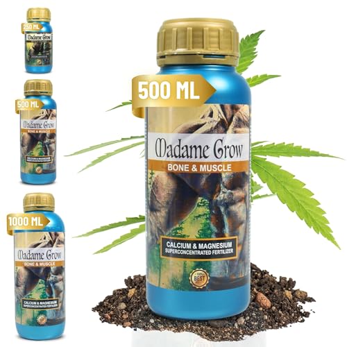 MADAME GROW Dünger für grüne Pflanzen Deckt Calcium- und Magnesiummangel Abdeckung – Dünger für grüne Pflanzen – Flüssigdünger für Pflanzen – Universaldünger – Dünger für Pflanzen (Bone&Muscle 500ml) von MADAME GROW