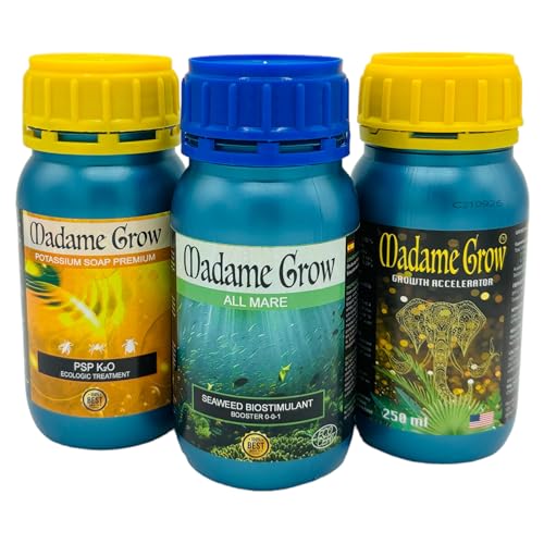 Madame Grow - Naturdünger für Wachstum und Blüte - Ideal für Hydrokultur und alle Arten von Pflanzen - 3 x 250ml von MADAME GROW
