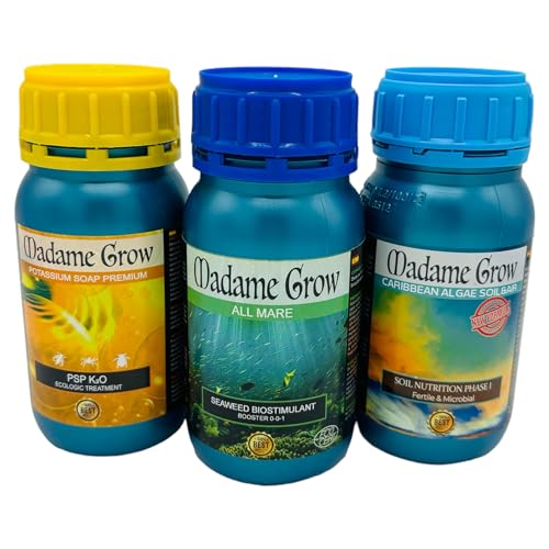 Madame Grow - Naturdünger für Wachstum und Blüte - KIT MIMOSA 3 X 250ml - Ideal für alle Wachstumsphasen der Pflanzen von MADAME GROW