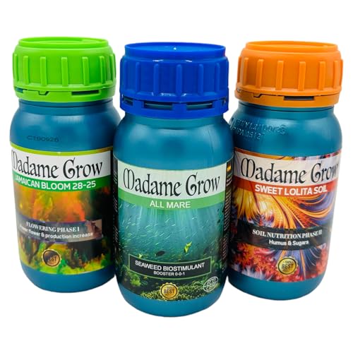 Madame Grow - Naturdünger für Wachstum und Blüte - Konzentrierte Formel Für verschiedene Samen - 3 x 250ml von MADAME GROW