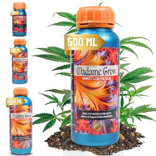 MADAME GROW Dünger Pflanzen – Grüner Pflanzendünger – Flüssigdünger für Pflanzen – Universeller Wachstumsdünger – Blühdünger für Pflanzen – Aromatische Früchte – Große Blumen(SWEET LOLITA SOIL 500ml) von MADAME GROW