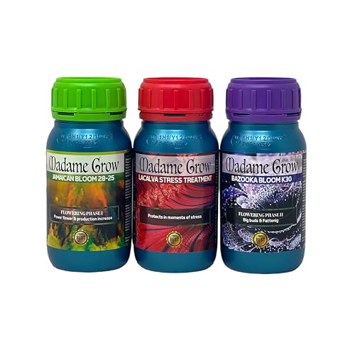 PK Organic Set - Pflanzendünger 420 - Schutz, Blüte und Mästung - Große Buds (3 x 250 ml) von MADAME GROW