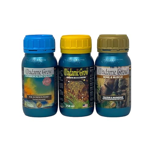 TRIPACK MERLIN - NATÜRLICHER DÜNGER - Algennahrung, PK Blüte und Calcium & Magnesium (3 x 250 ml) von MADAME GROW