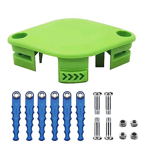 MADAT 29092 29252 Trimmerklingenkopf-Ersatz-Set für Greenworks 21302 21332 21342 20 V 24 V 40 V Saitenkantenschneider, inklusive 6 Schnelllade-Klingen + 4 Schrauben + 1 Trimmerkopf von MADAT