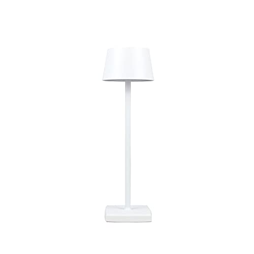 MADCKDEDRT Wiederaufladbare Tischlampe, Tischlampe Kabellos, Nachttischlampe, Aluminium, LED Tischlampe, geeignet für Innen- und Außenbeleuchtung (Weiß) von MADCKDEDRT