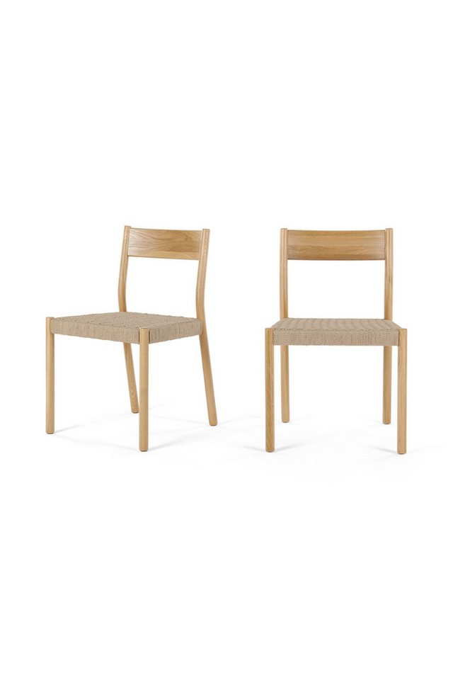 MADE Esszimmerstuhl MADE.COM Rhye Esszimmerstuhl 2 Stück (2er-Set, 1 St), Geflochtene Sitzfläche von MADE