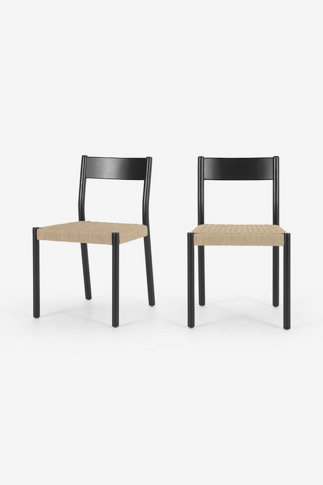 MADE Esszimmerstuhl MADE.COM Rhye Esszimmerstuhl 2 Stück (2er-Set, 1 St), Geflochtene Sitzfläche von MADE