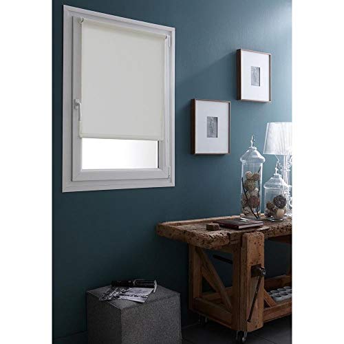 MADECOSTORE Easy Verdunkelung Rollo Einfaches Gewebe Leinen - B50 x H90cm - Mit oder ohne Bohren von MADECOSTORE