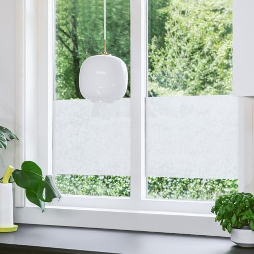 MADECOSTORE Fensterfolie Textilfolie Blickdicht (Weiß, 45 x 150 cm) von MADECOSTORE