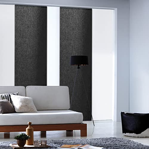MADECOSTORE Flächenvorhang, lichtdurchlässig, einfarbig, Anthrazitgrau, L 45 x H 260 cm von MADECOSTORE