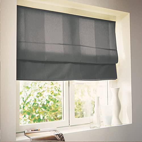 MADECOSTORE Dolpo Raffrollo, lichtdurchlässig – Produktreihe Must – Anthrazitgrau – L 45 x H 250 cm von MADECOSTORE