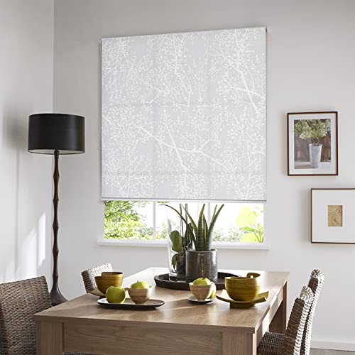MADECOSTORE Rollo mit Aufrollmechanismus, Motiv Baum – Produktreihe Must – Weiß – L 94 x H 250 cm von MADECOSTORE