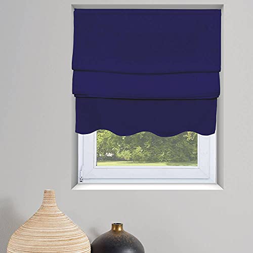 MADECOSTORE Store Bateau Tamisant Base Ondulée-Bleu marine-L120 x H170cm-Mécanisme autobloquant Raffrollo, Marineblau, 140l x 170L cm von MADECOSTORE
