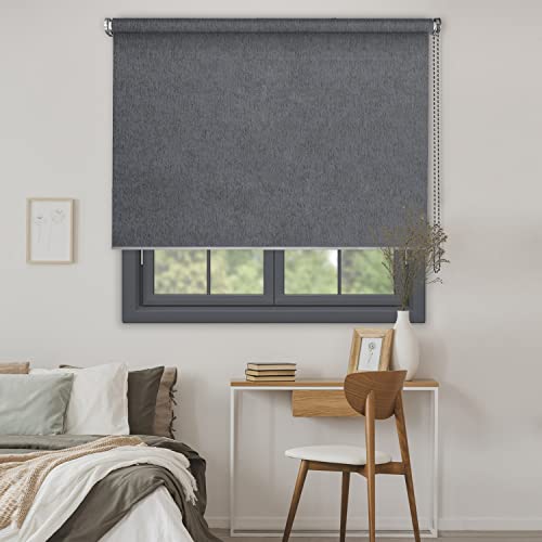 MADECOSTORE Verdunkelungsrollo, Velour-Effekt, Grau, 154 x 190 cm von MADECOSTORE