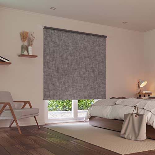 Verdunkelungsrollo Ancona, Tweed-Effekt, Kollektion Must – Grau – L 124 x H 250 cm von MADECOSTORE