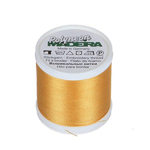 Madeira 9845 – – 1670 2-lagig Polyneon Polyester Stickgarn, 40 wt/135D 440 YD, Gold von MADEIRA