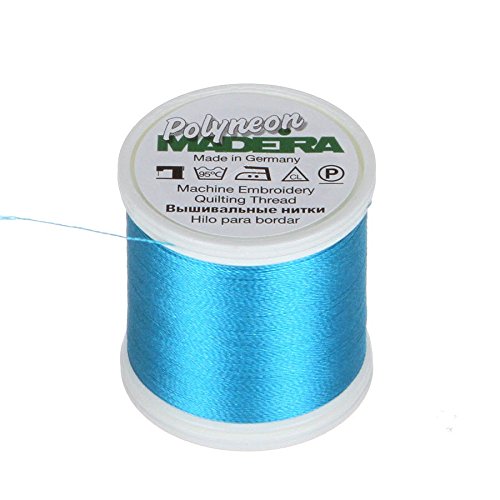 Madeira 9845 – – 1694 2-lagig Polyneon Polyester Stickgarn, 40 wt/135D 440 YD, Aquamarin von MADEIRA