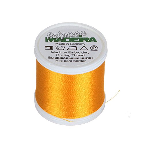 MADEIRA 9845-1772 2-lagiges Polyneon-Polyester-Stickgarn, 40 wt/135d 440 yd, goldgelb von MADEIRA